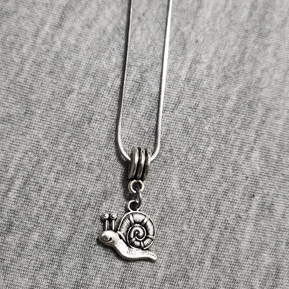 Silver Snail Charm Pendant Necklace Chain